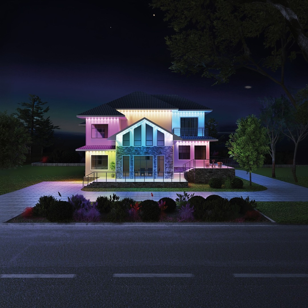 Canolight Smart permenant exterior string light, RGBICW, 30W, 900lm, 50ft, 30pcs light heads, IP65, controlled by Tuya app