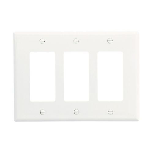 EATON 3-Gang Plastic Decora Wallplate - Midway Size   - PJ263W