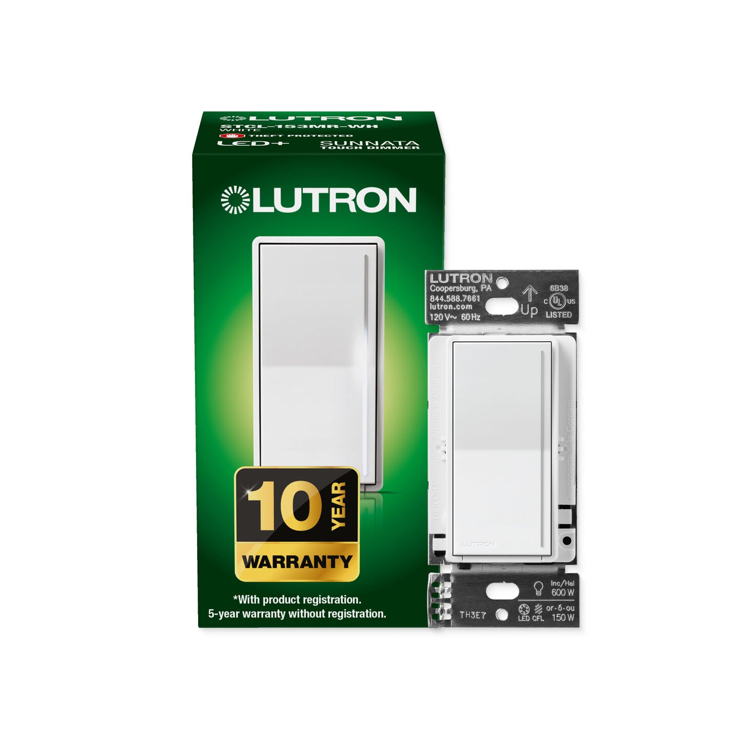 Lutron Sunnata Touch Dimmer STCL-153MR-WH-C