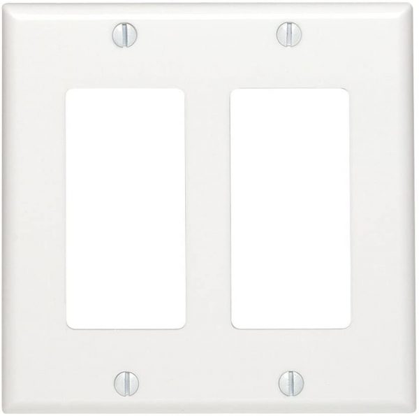 2-Gang Decora/GFCI Device Decora Wallplate, Standard Size, Device Mount (White)