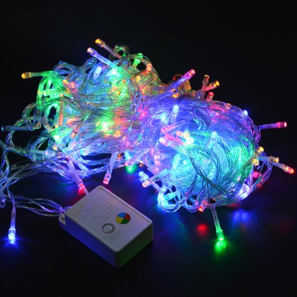 Indoor Outdoor LED RGB String Lights - 33 feet 100 LEDs Decorations with controller (10M RGB String)