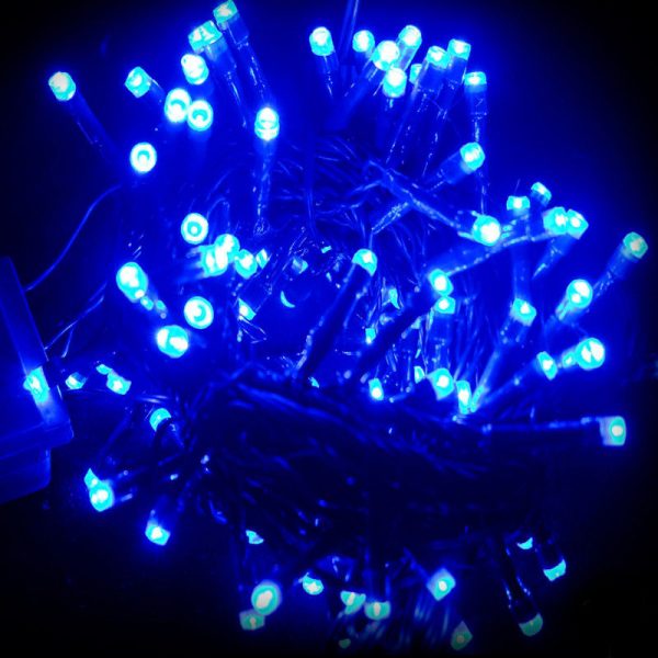 Indoor Outdoor LED Blue String Lights - 33 feet 100 LEDs Decorations with controller (10M Blue String)