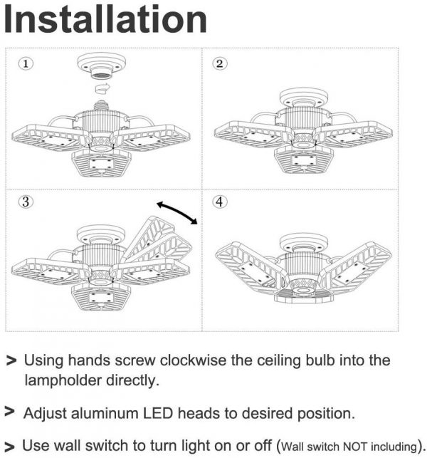 LED Garage Light 60W - 6000Lm - 110V - ETL - 2 years warranty 6000k - Image 9