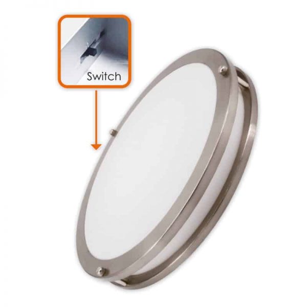 Flush Mount LED Ceiling Light Brushed Nickel (15Inch) 3CCT, Color Changeable,  Round Surface Mount Slim LED Light Fixture - Image 2