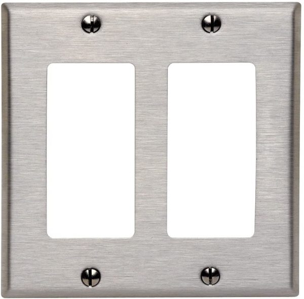 2-Gang Decora/GFCI Device Decora Wall plate (Stainless Steel)