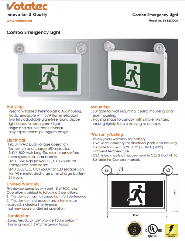 Combo Emergency Light (90 Minutes) - Image 4