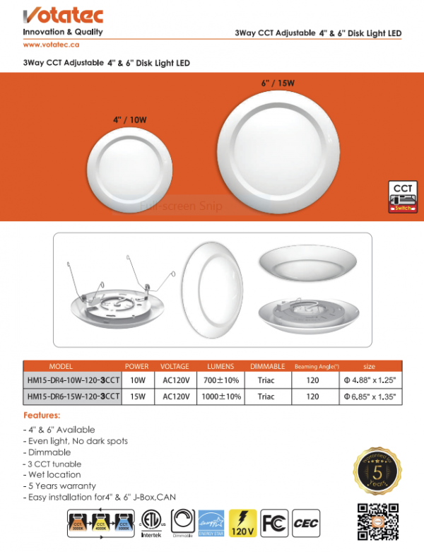 6″ Disk Light 3Way CCT - Image 6