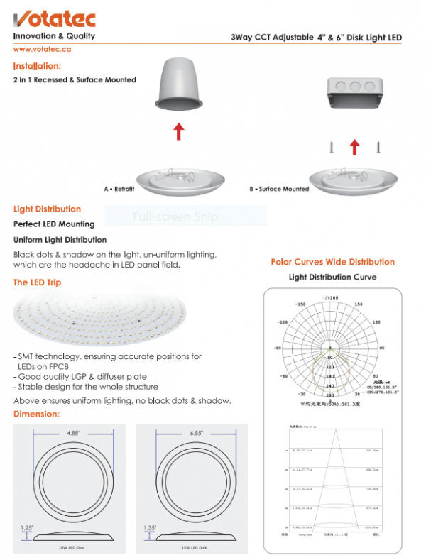 6″ Disk Light 3Way CCT - Image 7