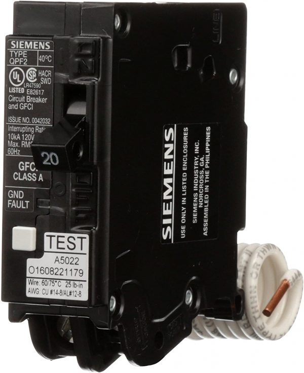 Siemens Arc Fault QA120AFC 20-Amp, Single Pole, 120-volt, Plug On