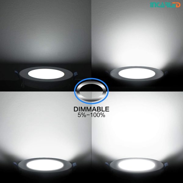 6 inch.  White LED Recessed Ceiling Light Trim at Selectable 5CCT (2700K-3000K-3500K-4000K-5000K) (1050 Lumens) - Image 2