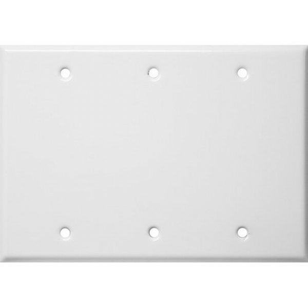 3 Gang Blank Wall Plate - White  1pack/10pack