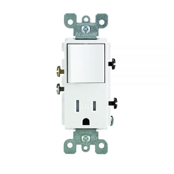 Decora Combination Switch/Receptacle, White 15A -120V - Image 2