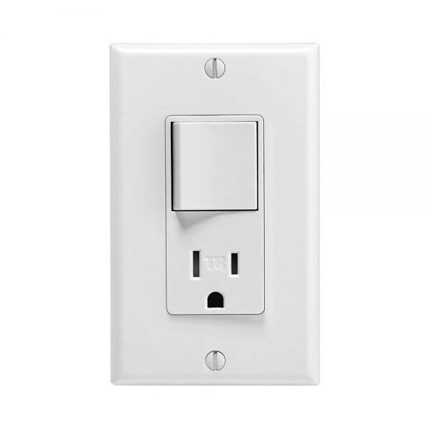 Decora Combination Switch/Receptacle, White 15A -120V