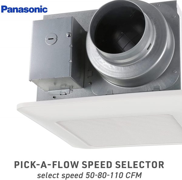 Panasonic FV-0510VS1 WhisperValue Multi-Flow Bathroom Fan, White - Image 2