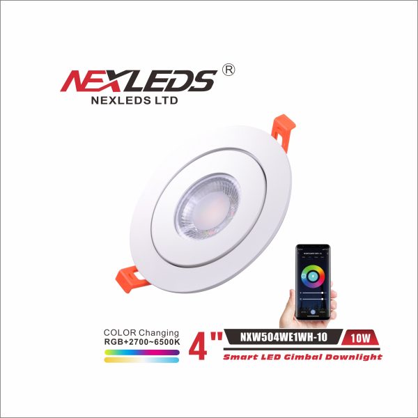 NEXLEDS: 4inch RGB Smart Gimbal Pot Light