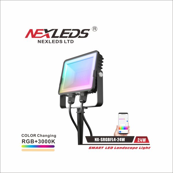 Nexleds Smart RGB-LED Landscape Light | PACK OF 4 | NX SRGBFL4 24W