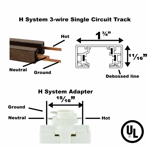 H Type Single Circuit Track  : 4ft/6ft/8ft -  White/Black - Image 8