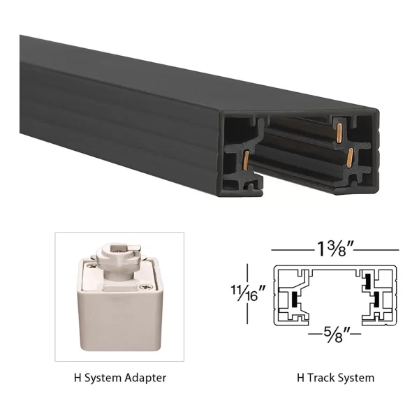 H Type Single Circuit Track  : 4ft/6ft/8ft -  White/Black - Image 5