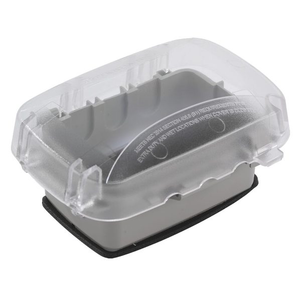 INTERMATIC:  Extra-Duty Plastic In-Use Weatherproof Cover, Single-Gang, Vrt/Hrz, 2.75" Clear - Image 4