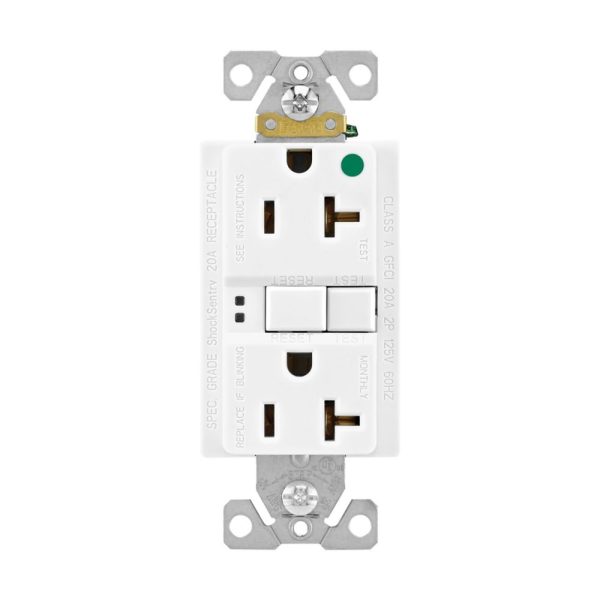 EATON : SGFH20W hospital grade GFCI receptacle,Self-test,20A,