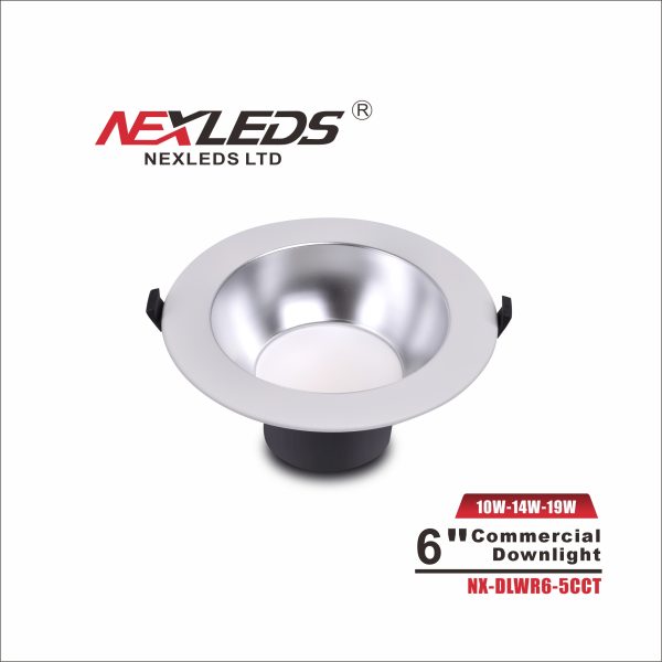 NEXLEDS : 6in commercial Downlight - 10/14/19W - 5CCT  NX-DLWR6-5CCT