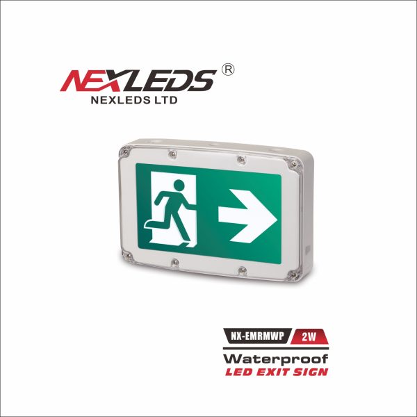 NEXLEDS: Waterproof LED Exit sign NX-EMRMWP